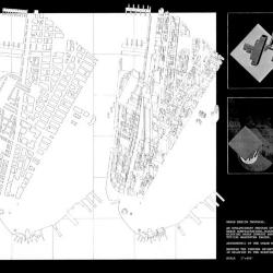 Urban design proposal, plan and axonmetric.