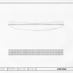 Wood bridge, plan and section.