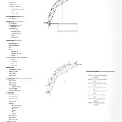 Wood truss for warehouse structure, calculations for three pinned arch.