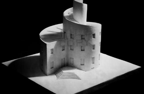 Model, elevation view. 