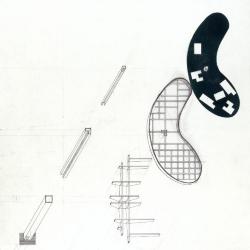 Axonometric of habitations, basin, and any infrastructure. 