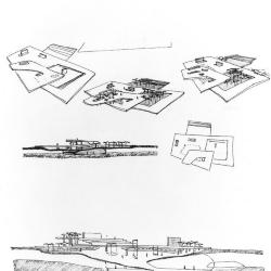 Urban square study and subway circulation.