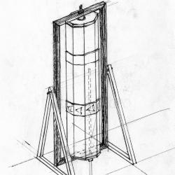 Sketch of Omikuji container.