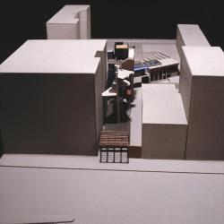 Final model, view from the south, Houston Street.