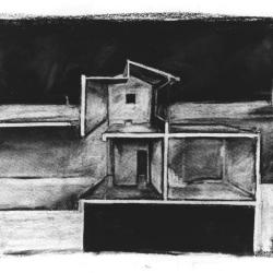 Charcoal section drawing.