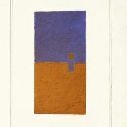 Color studies, left to right: Sinai landscape; with square; and with figure.