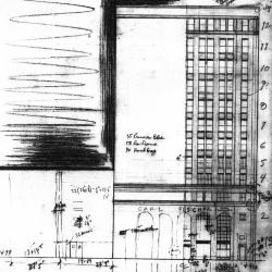 Sketch,  Carl Fisher, east facade.
