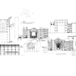 Elevations, sections and plans.