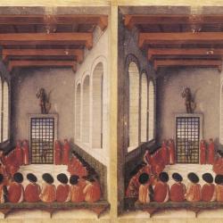Postcard, The Convocation of the Order of St. Maurice Andrea Mantegna, Bibliothéque des L'Aresenal, Paris