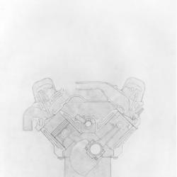 Section of engine block.